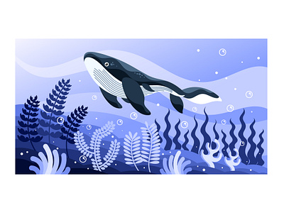 Whale Vector Illustration cartoon