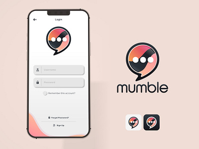 Mumble Logo and UI Design 3d branding graphic design logo ui