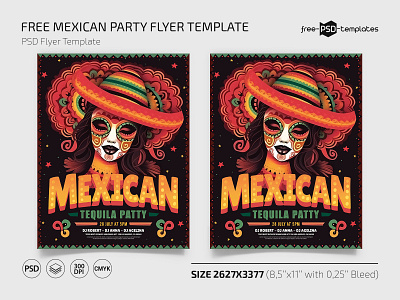 Free Mexican Party Flyer event events flyer flyers free freebie mexican party photoshop print printed psd template templates