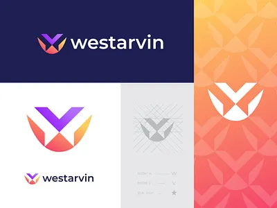 westarvin logo design brand identity branding colorful logo design identity letter logo letter w logo letter mark logo logo design logo maker logodesign logos logotype mark minimalist modern logo star icon v logo vector