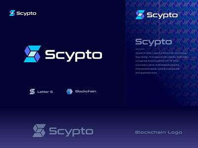 Scypto Logo abstract app logo blockchain logo brand identity branding crypto logo cube logo graphic design letter s logo logo logo design logo designer modern logo