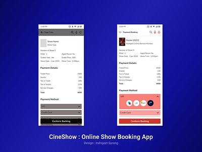 Cineshow : Online Movie Ticket Booking App Booking Payment UI Sc branding logo ui