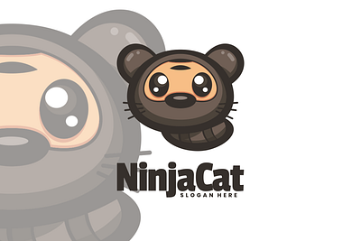 Ninja Cat animal branding cute mascot design graphic design illustration logo ui vector