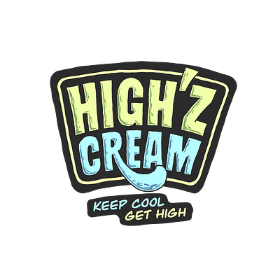 Cannabis Ice Cream Brand artisanal cannabis ice cream cannabis industry design graphic design handrawn logo ice cream brand ice cream logo logo typography vector