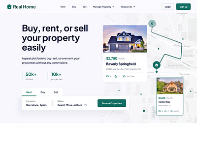 Real Home - Real Estate Web Page/Landing Page adobe xd branding buy property design figma graphic design illustration landing page logo real estate rent ui user experience user interface ux