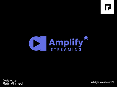 Amplify Streaming® agency logo brand mark branding company logo design graphic design logo logo design logo designer logo maker logo mark logos logos design logotype stream logo streaming streaming logo streaming platform logo design tech logo vect plus