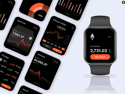 Ethereum Wallet Crypto App on Apple Watch apple apple watch blockchain crypto dark mode ethereum ui wallet watch web3