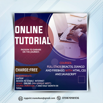 Online Tutorial flyer branding graphic design logo