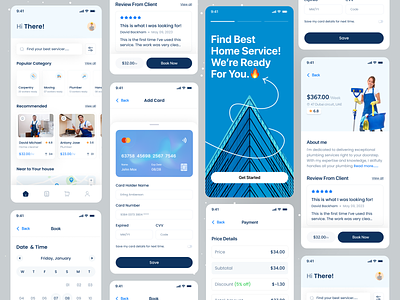 Home Cleaning Service App UI app booking creative design handyman housing service ios app minimal mobile ofspace on demand app plumber plumbing repair service service app