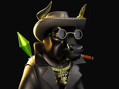 Smoke Bull 3d 3danimation 3dart 3dcharacter 3dmodeling 3dsculpting characteranimation characterdesign digitalart digitalsculpting