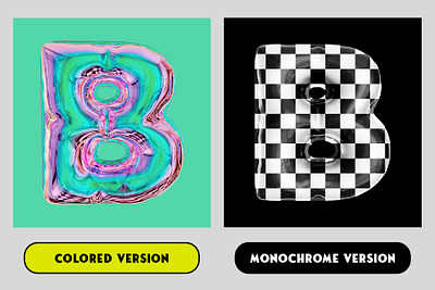 3D Letters Collection 3d 70s 90s alphabet blender clipart creative market design groovy illustration letters retro texture y2k
