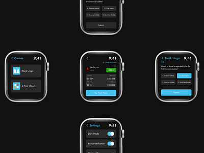 Gamification - Stock Investment Smartwatch accessory app crypto cryptocurrency design gamification invest investment product design smartwact app smartwatch stock uc ui uiux uxui watch wearable