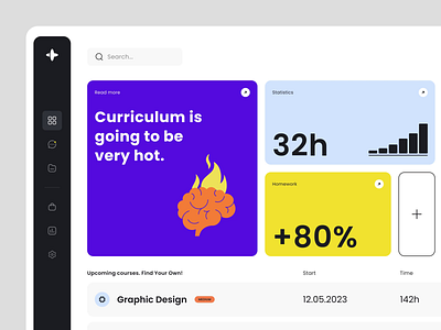 WeStud - Dashboard design for the educational platform animation dashboard illustration lms minimal motion graphics platfrom design saas uxui web design web platform