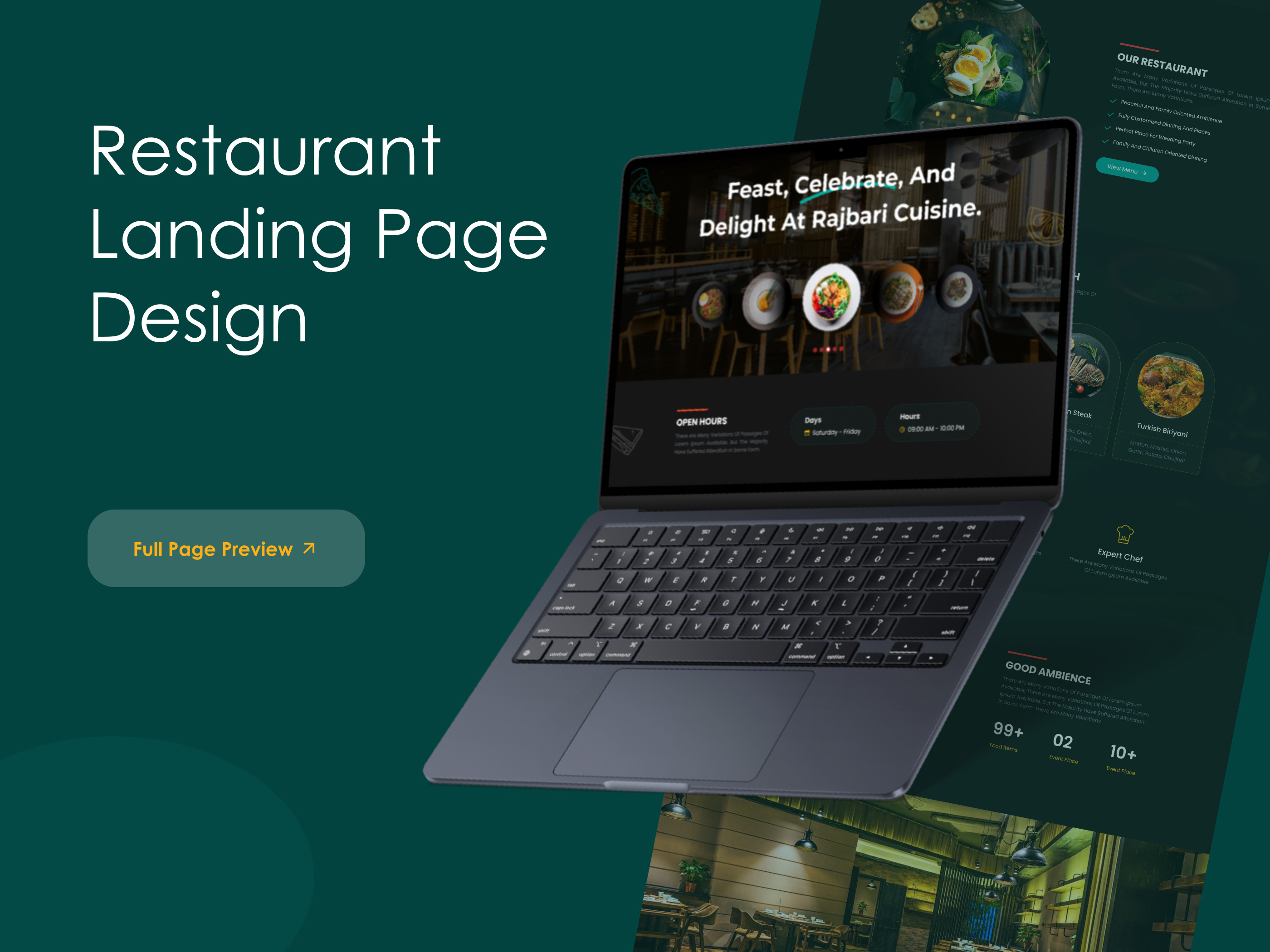 Restaurant Landing Page Design design figma figma design food food website hotel website design landing page landing page design restaurant restaurant about section restaurant landing restaurant landing page design template ui design uiux uiux design website design