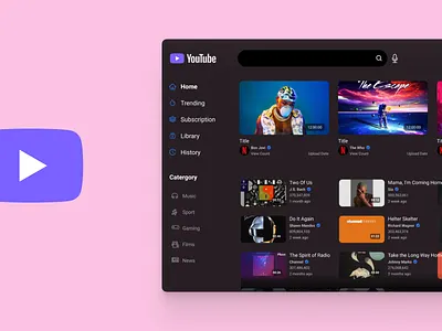 Youtube 2 concept concept ui design prototype ux design