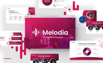 Melodia - Powerpoint Template branding business creative design elegant graphic design music pink po powerpoint powerpoint design presentation template templates ui ux