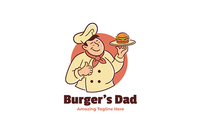 Burger's Dad - Character Logo agensia branding character character logo chef design graphic design illustration logo logo illsutration restaurant