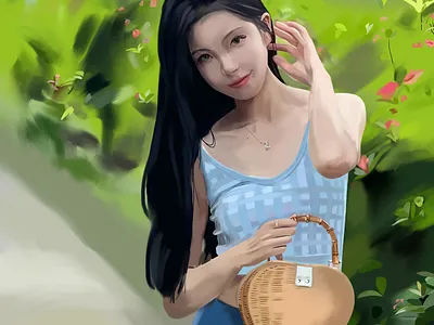 笑起来像乌梅子酱的女孩 illustration original painting