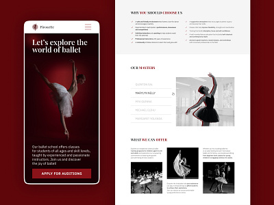 Pirouette Ballet School - Mobile and Desktop design logo ui ux web