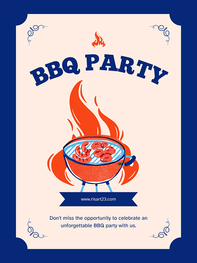 Blue Retro BBQ Party vacation