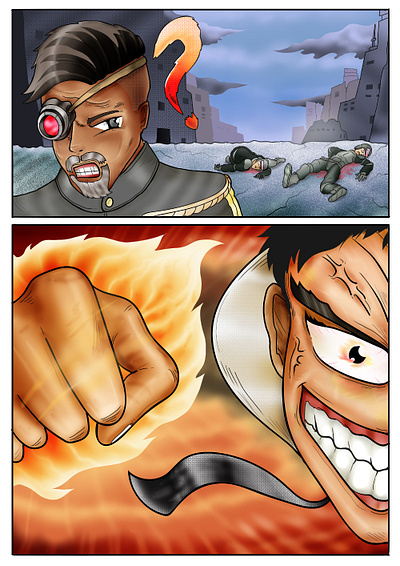 "Rebels of Tomorrow" (page 47) art character design color pencil color research comic design digital painting draw dream fight scene fire fist graphic design illustration manga water ink