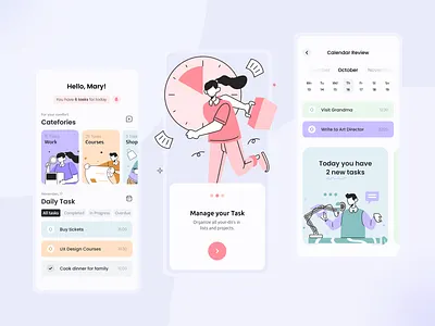 📱Task manager app | Hyperactive app design branding design hyperactive interface list management mobile mobile app mobile design product design task list task management task manager tasks to do app typography ui ux web design