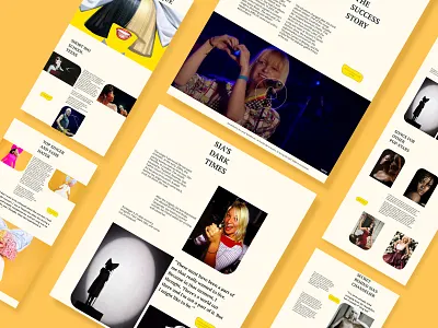 Sia longread biography design illustration landing page longread popstar sia text ui web design