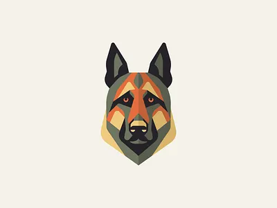 Geometric German Shepherd Logo branding canine design dog emblem geometric german shepherd icon identity illustration k9 logo low poly mark pet security sports symbol vector vet