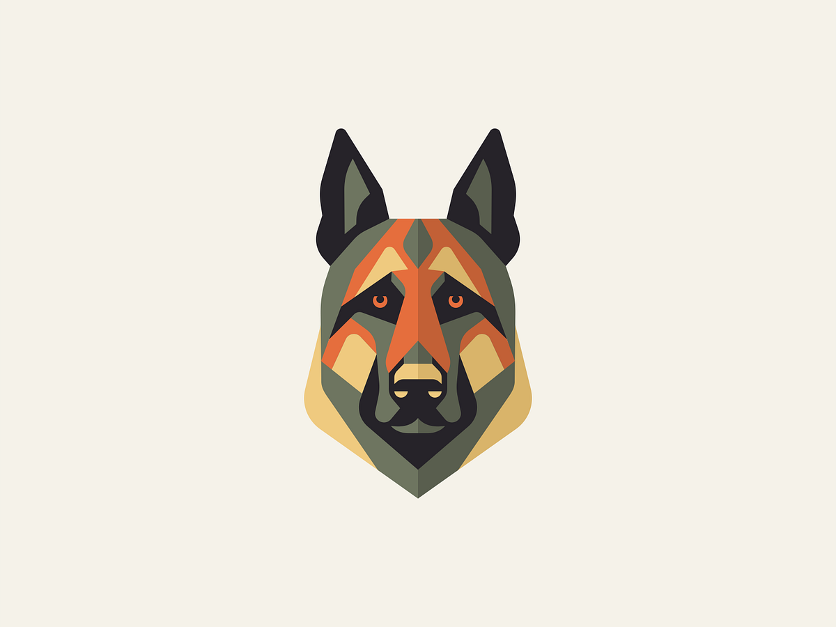 Geometric German Shepherd Logo By Lucian Radu On Dribbble