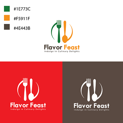 FLAVOR FEAST LOGO DESIGN 3d animation branding design graphic design illustration logo motion graphics social media post typography ui vector