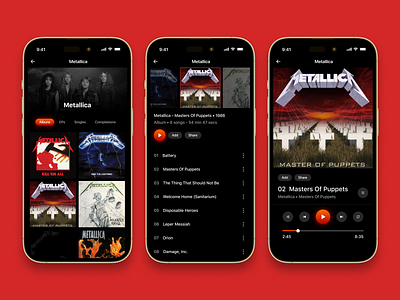 Minimal music app app design mobile