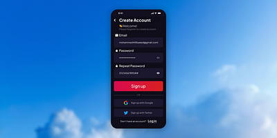 🔰Sign up screen graphic design ui