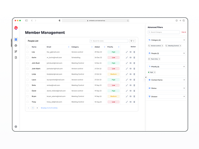 Member Management Dashboard business candidate dashboard lists management member management relationship review sequence statistics status ui design ux design web app web app filter