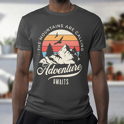 adventure t-shirt design advancer branding camping design graphic design hiking illustration logo nature travail typography vector vintage