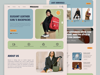 Backpack - Landing page apps backpack bag bag details branding clear design ecommerce figma graphic design homepage landing page ui wordpress