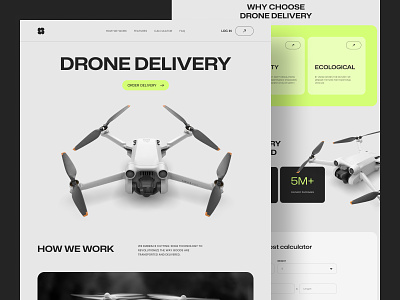 Drone Delivery Landing Page concept delivery drone landing page ui uiux ux webdesign website