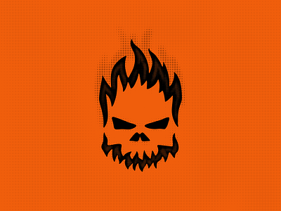 Fire Skull Face Logo brand branding death design face fire flame for sale logo mark nagual design skull