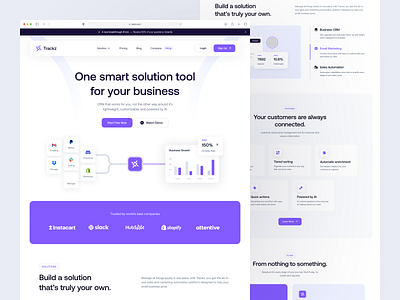 Trackz - Landing Page business component crm customer relationships design designer dipa inhouse email marketing finance funnel graphic design landing page marketing ui uidesign ux uxdesign web web design website design