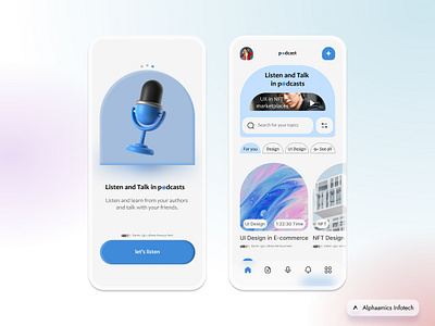 Podcast Ui Design app branding design graphic design illustration logo typography ui ux vector