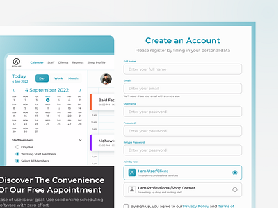 Kuttheline - Sign Up Screen app appointment design sign up ui uiux ux web