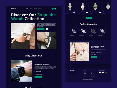 WatchZone - Watch Shop Landing Page design landingpage ui uiux watch shop landing page watch shop ui watch shop ui design watch shop website watch shop website design web ui