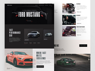 Ford Mustang - Landing Page automobile automotive car car booking car dealer car rent condensed font drive ford ford mustang landing page luxury car mustang sport car sportscar truck vintage vintage car web design website