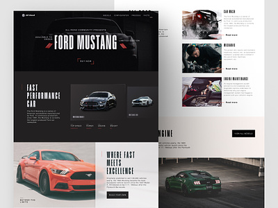 Ford Mustang - Landing Page automobile automotive car car booking car dealer car rent condensed font drive ford ford mustang landing page luxury car mustang sport car sportscar truck vintage vintage car web design website