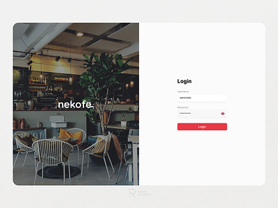 Nekofe Login Page cafe design desktop graphic design login neko page ui uiux ux web