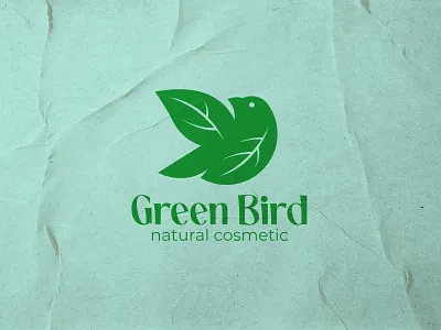 Logo a green leaf bird animal bird branding cosmetic emblem graphic design green illustration leaf logo logotype mark mascot modern nature symbol