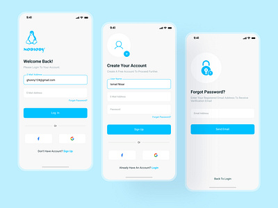 Log in/Sign up Screens app ui credintial design log in sign up ui uiux user experience