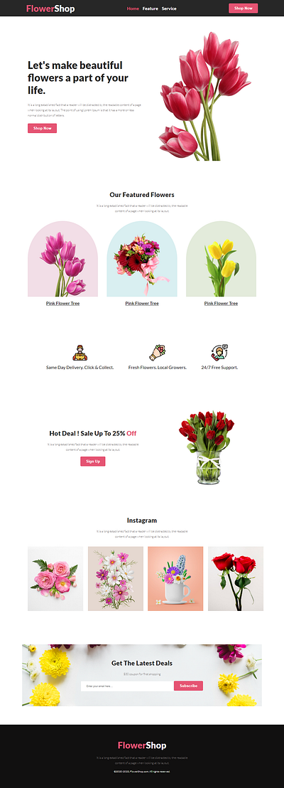 Simple FlowerShop Website Design branding design logo ui ux web website