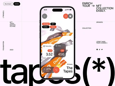 NFT Platform - Mobile UI Concept app art binance blockchain colourful crypto flag interface line marketplace meta metaverse mobile nft orange shop typography ui ux web3