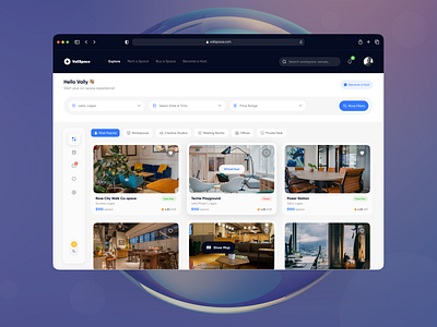 Co-Workspace Dashboard cospace cospacedashboard dashboard design ui ui design uidesign uiux webapp