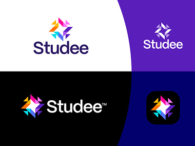 Studee - Logo Design v2 brand identity design branding bright colors children creative logo creative logo design educate freelance logo design identity design jeroen van eerden learn logo logo design mind modern brand platform progress studee study visual identity design